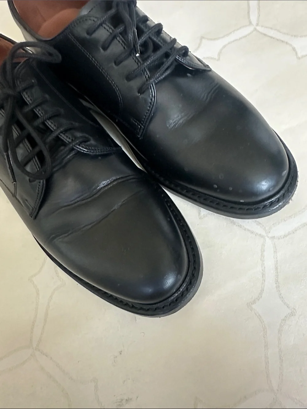 J. Crew Ludlow Padded Black Leather Derby Dress Shoes
